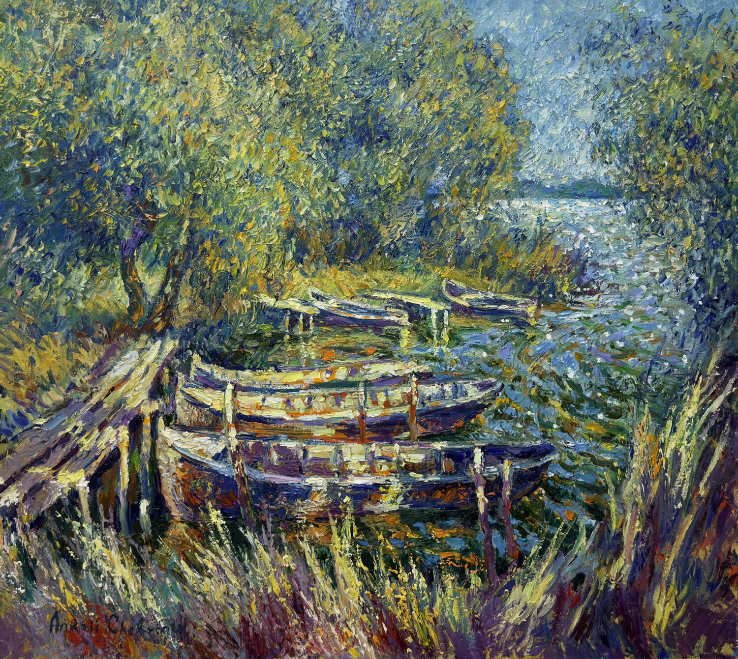 Evening on the Danube Andrey Chebotaru Original painting for sale