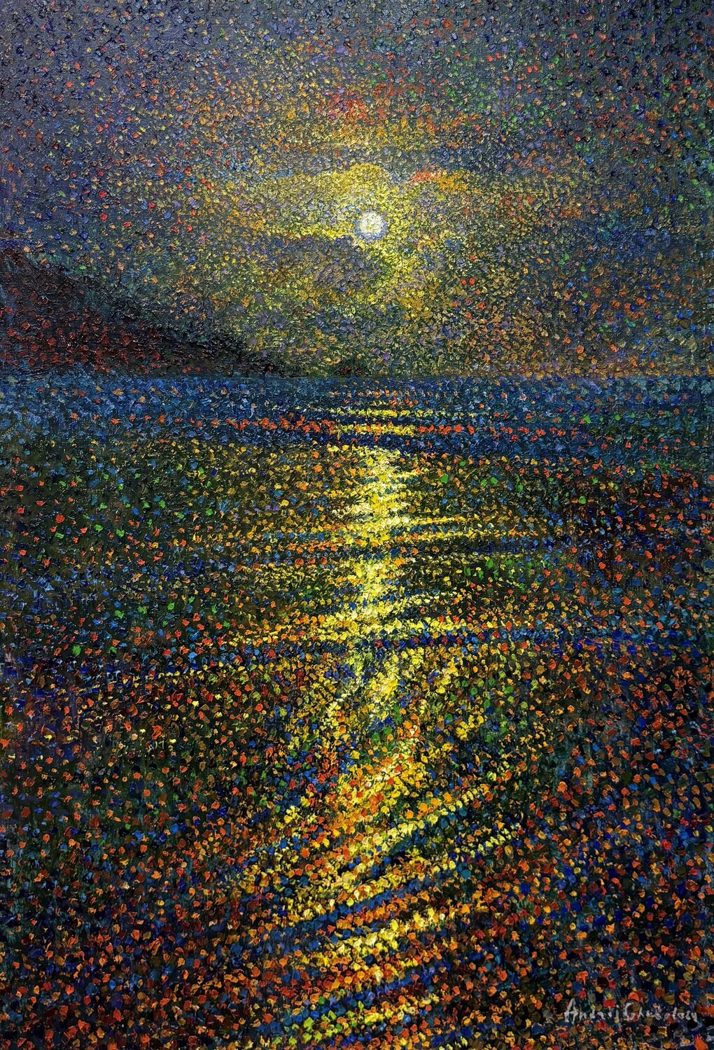 Midnight glow Andrey Chebotaru Original painting for sale