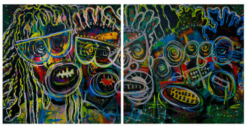 Six Cousins by Gabriel Jideonwor, Painting for Sale on Select