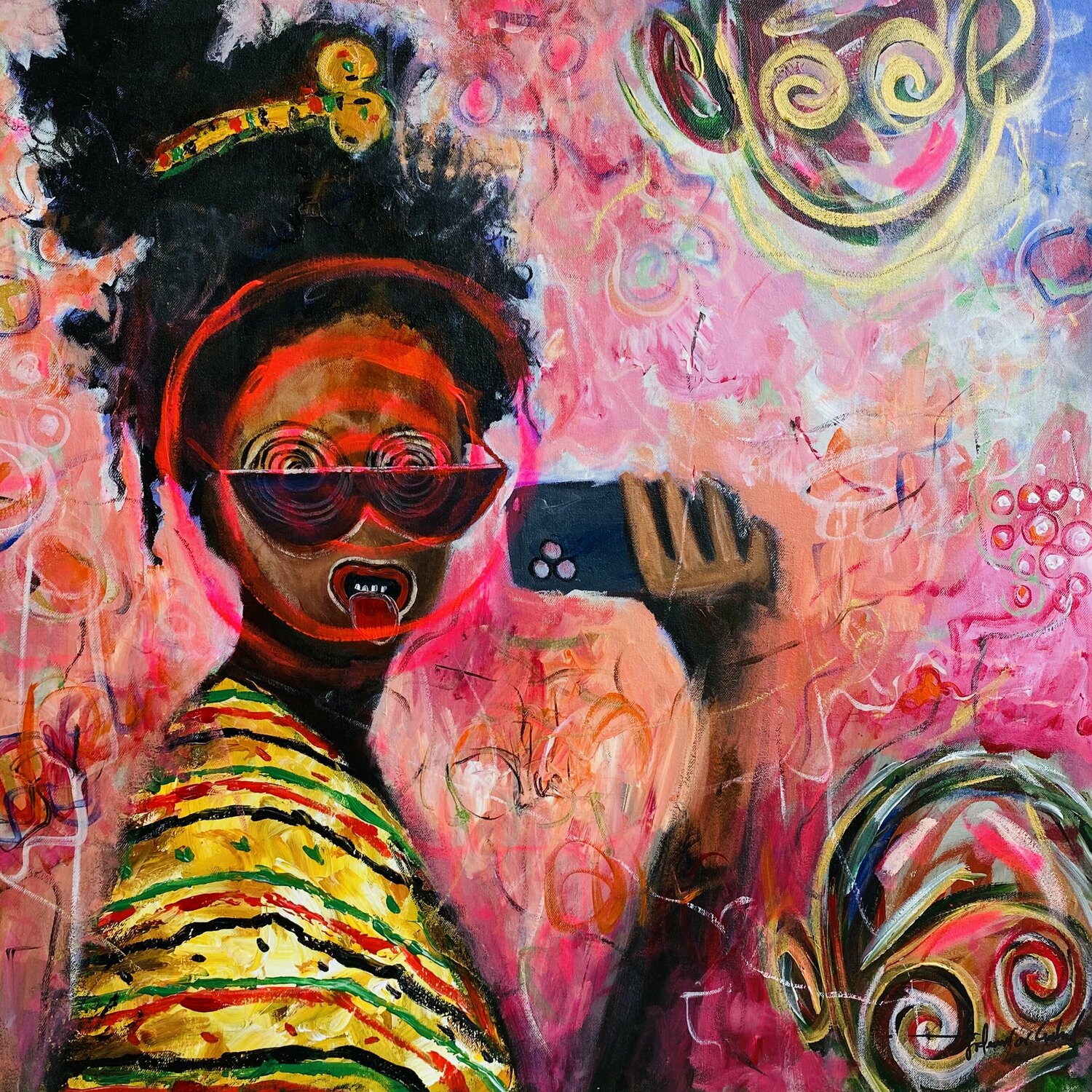 Groupie Gabriel Jideonwor Original painting for sale