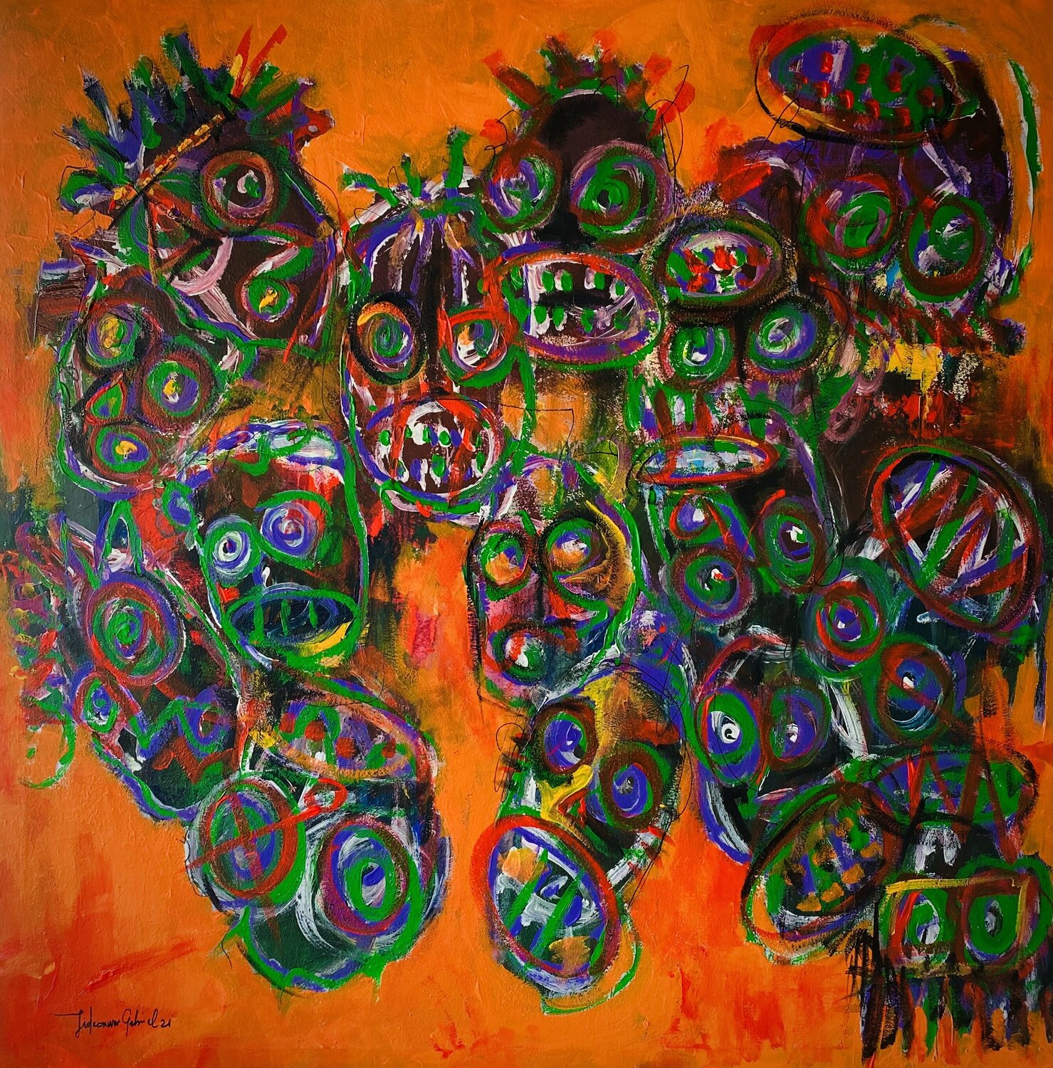 Something fishy Gabriel Jideonwor Original painting for sale
