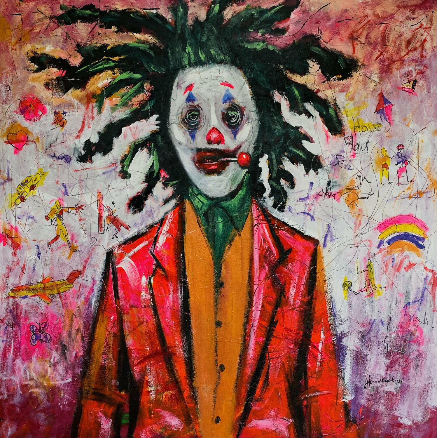 Childhood 1 Gabriel Jideonwor Original painting for sale
