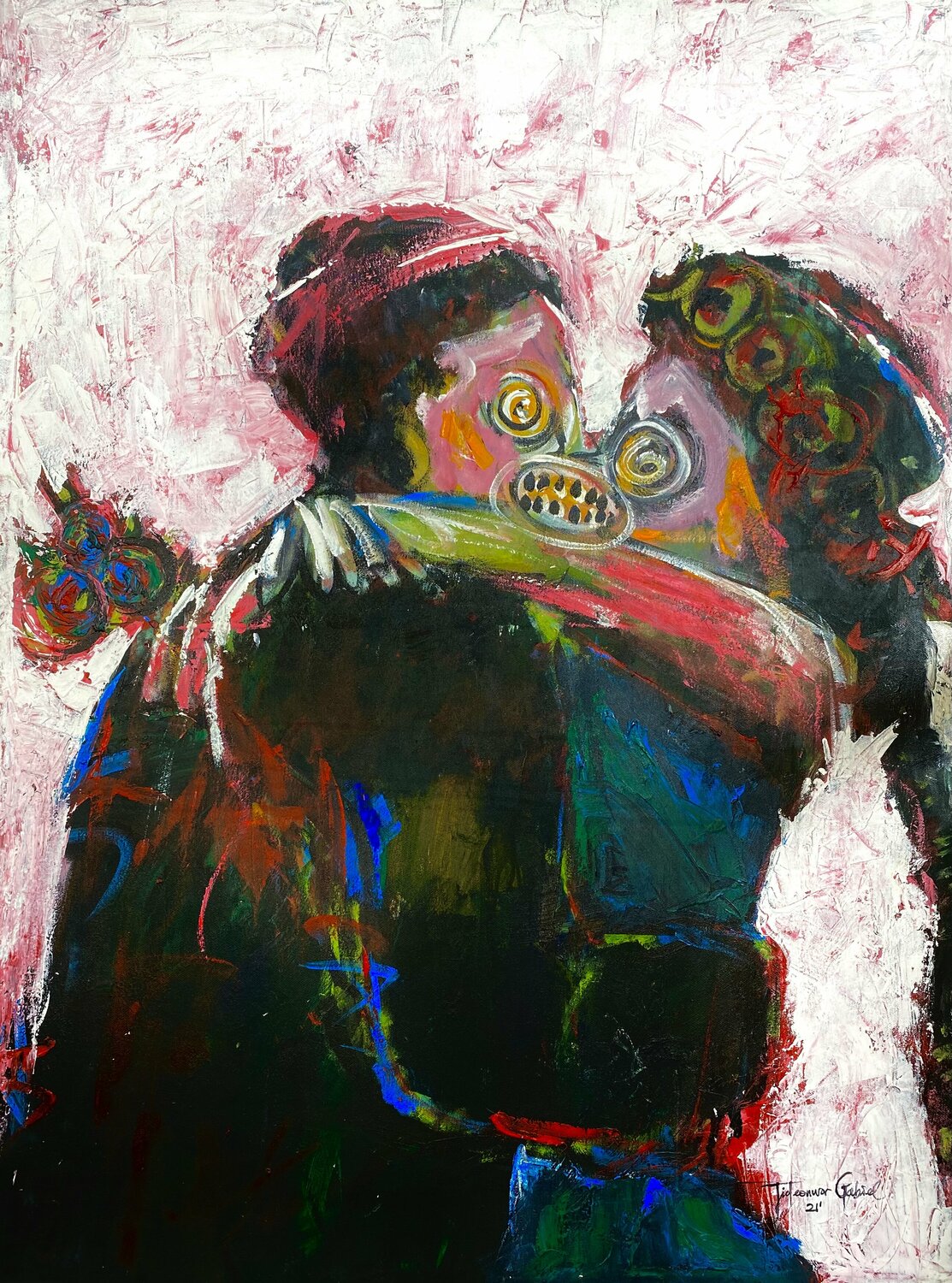 Forever love Gabriel Jideonwor Original painting for sale