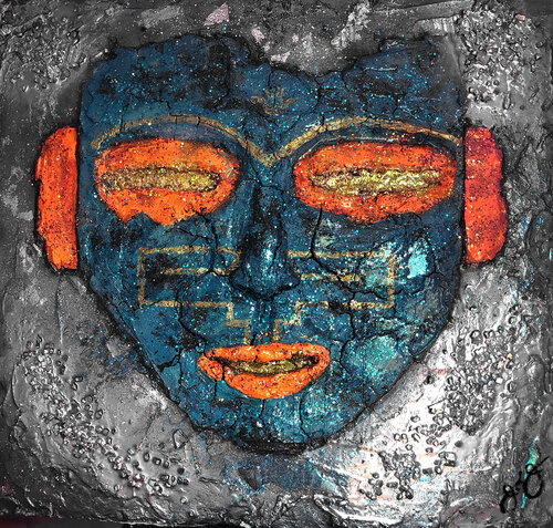 aeon 59: an aztec mask. by Jason Lincoln Jeffers, Painting for Sale on Select