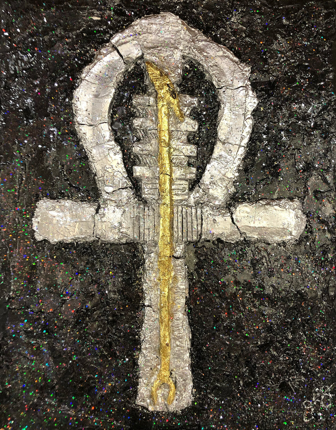 aeon 64: ankh and the djed pillar. Jason Lincoln Jeffers Original painting for sale