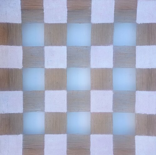 Fra tela e muro: Riflessi interiori 1991 by Giustino Caposciutti, Painting for Sale on Select