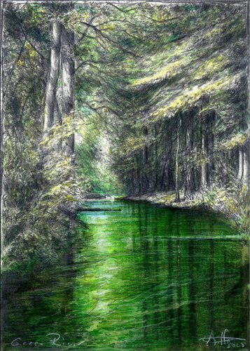 Green River by Andreas Noßmann, Drawing for Sale on Select