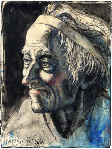 François-Marie Arouet Voltaire by Andreas Noßmann, Drawing for Sale on Select