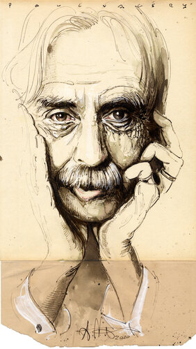 Paul Valéry by Andreas Noßmann, Drawing for Sale on Select