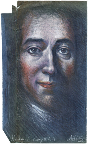 Voltaire (n. Largilliére) by Andreas Noßmann, Drawing for Sale on Select
