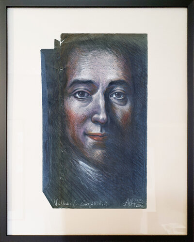 Voltaire (n. Largilliére) by Andreas Noßmann, Drawing for Sale on Select