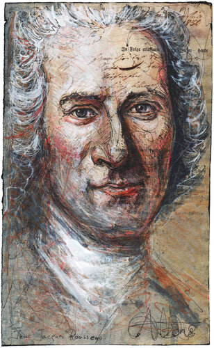 Jean Jacques Rousseau by Andreas Noßmann, Drawing for Sale on Select