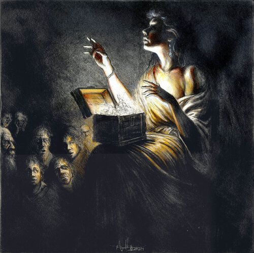 Die Büchse der Pandora by Andreas Noßmann, Drawing for Sale on Select