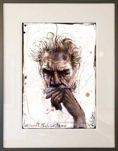 Albert Schweitzer by Andreas Noßmann, Drawing for Sale on Select