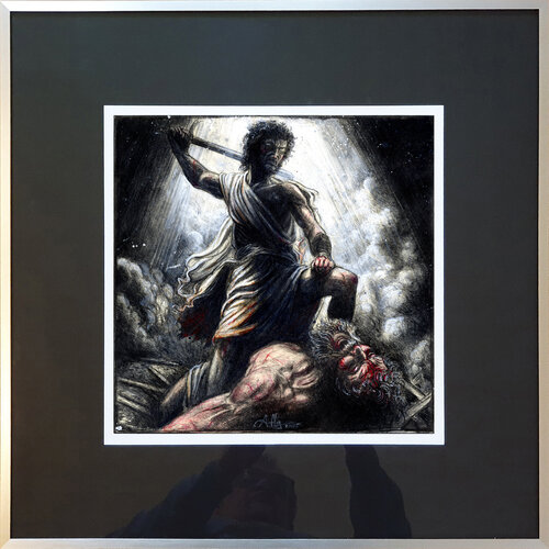 Fall und Tod des Goliath by Andreas Noßmann, Drawing for Sale on Select