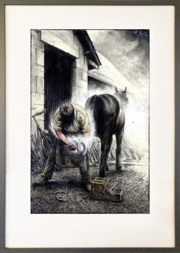 Old Farrier by Andreas Noßmann, Drawing for Sale on Select