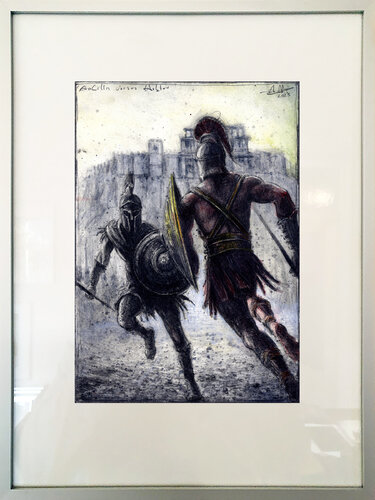 Achilles versus Hektor by Andreas Noßmann, Drawing for Sale on Select