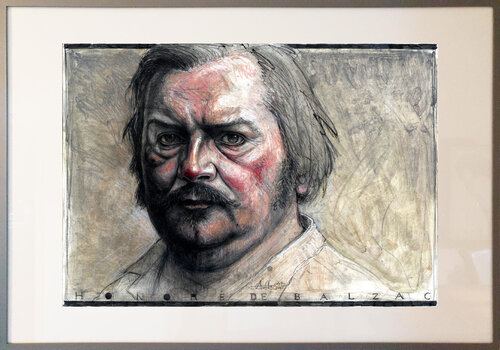 Honoré de Balzac by Andreas Noßmann, Drawing for Sale on Select