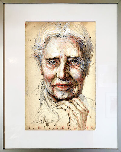 Doris Lessing by Andreas Noßmann, Drawing for Sale on Select
