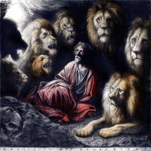 Daniel in der Löwengrube by Andreas Noßmann, Drawing for Sale on Select