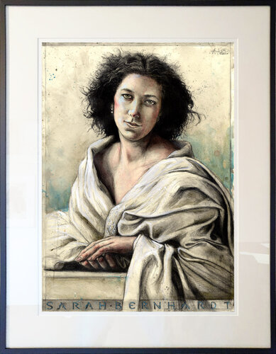 Sarah Bernhardt by Andreas Noßmann, Drawing for Sale on Select