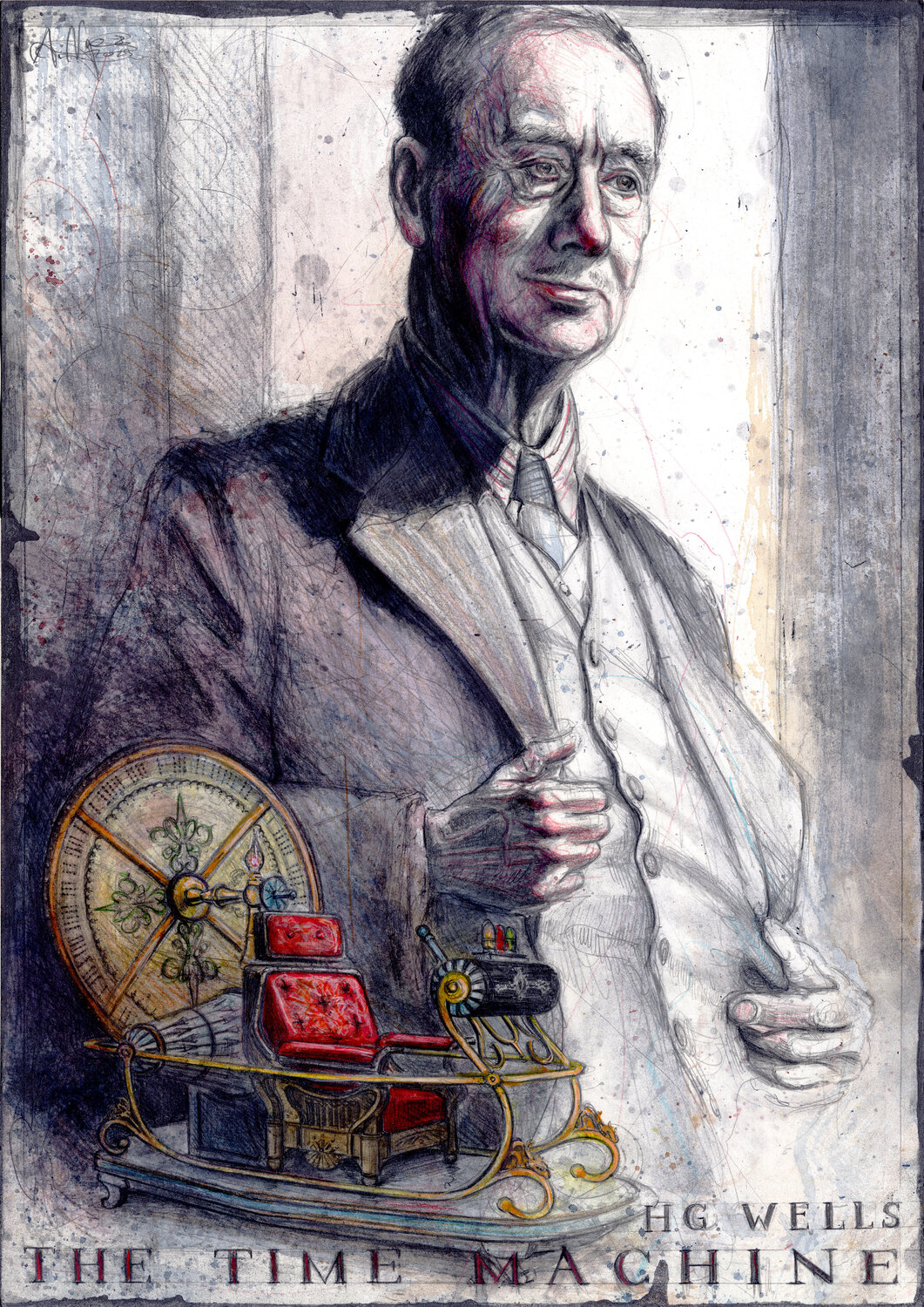 H. G. Wells - The time machine Andreas Noßmann Drawing for sale