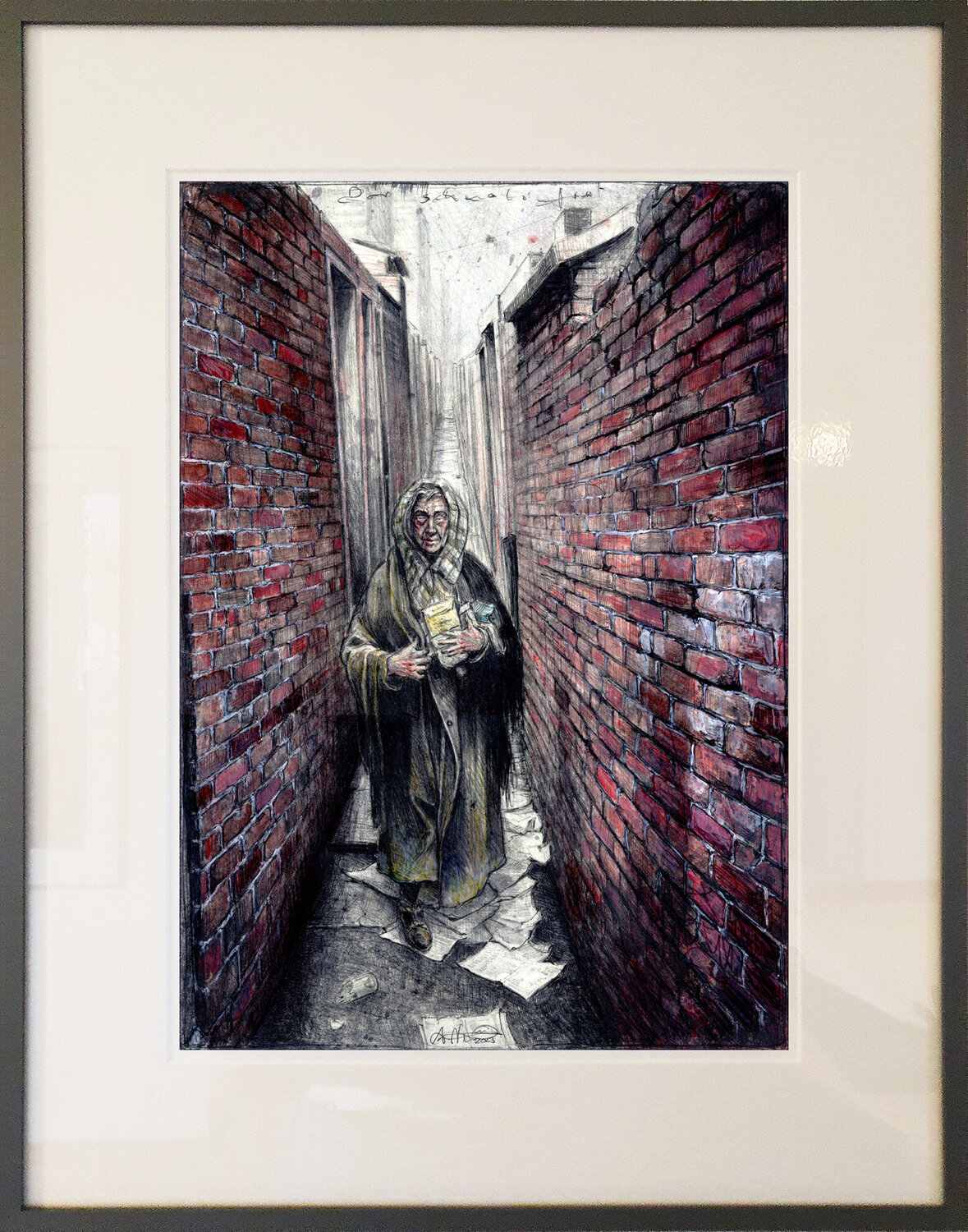 Der schmale Grat (The thin line) Andreas Noßmann Drawing for sale