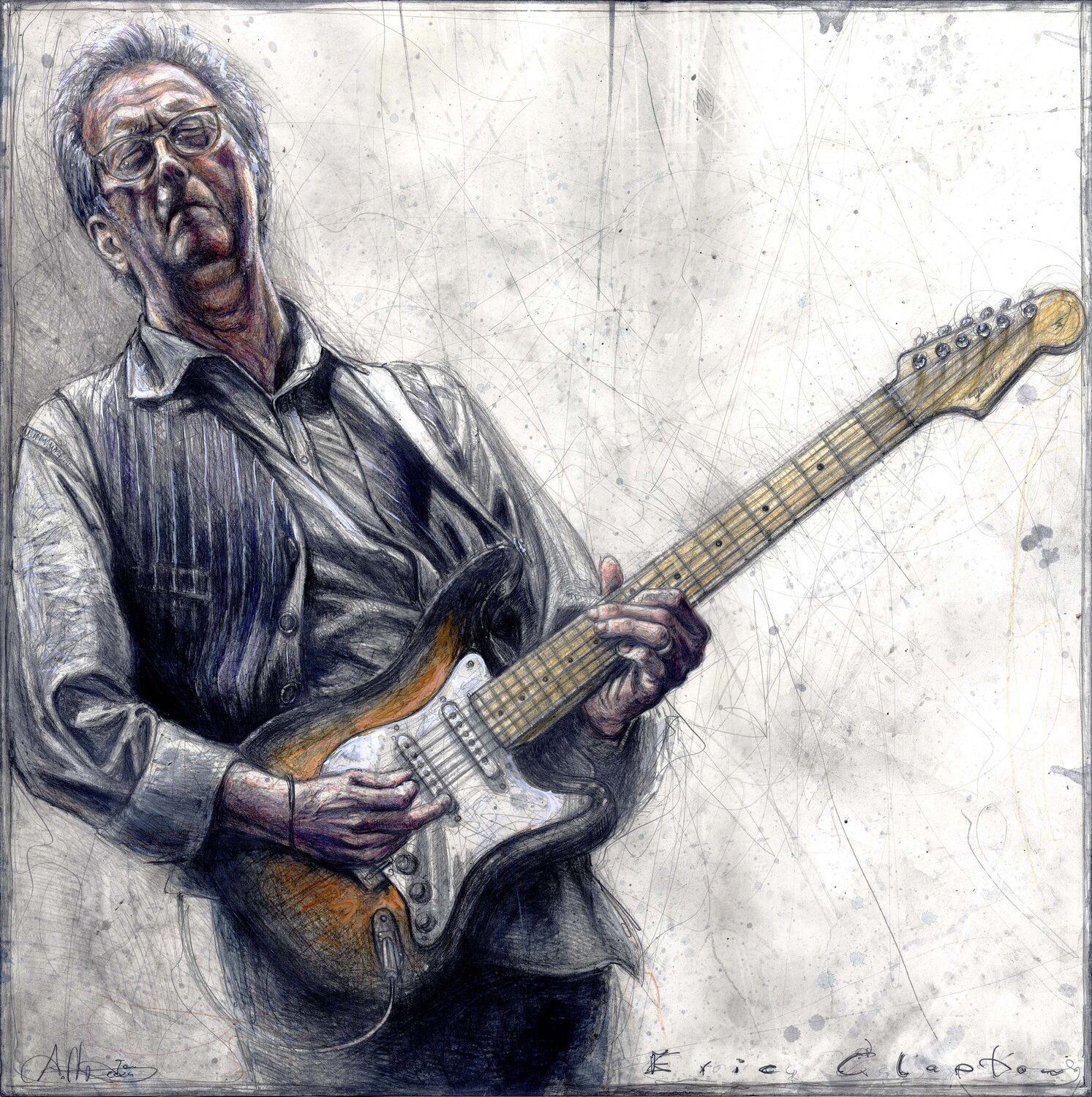 Eric Clapton Andreas Noßmann Drawing for sale