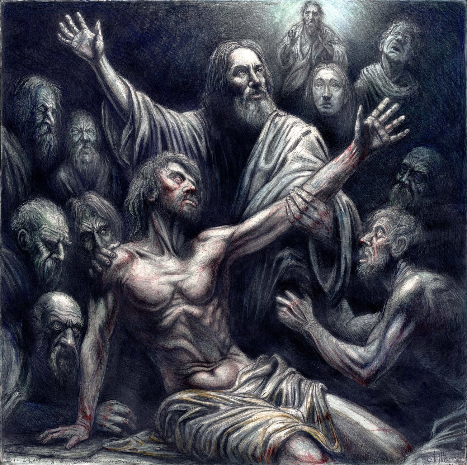 Die Heilung des Besessenen von Gerasa Andreas Noßmann Drawing for sale