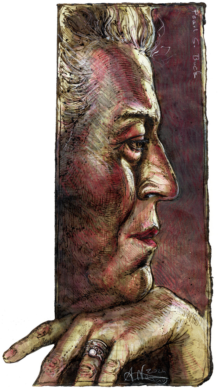 Pearl S. Buck Andreas Noßmann Drawing for sale