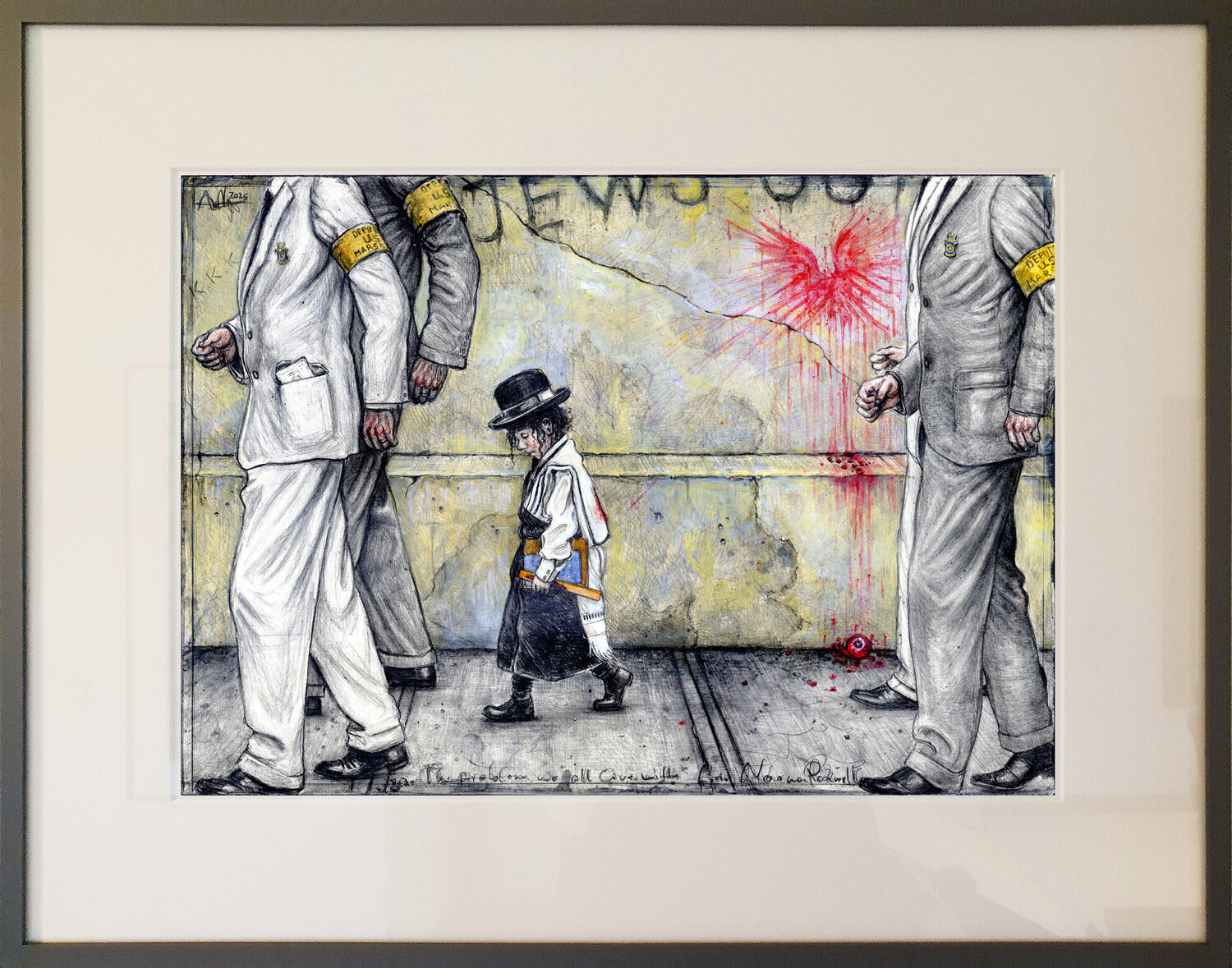 The problem we all live with (f. n. Norman Rockwell) Andreas Noßmann Drawing for sale