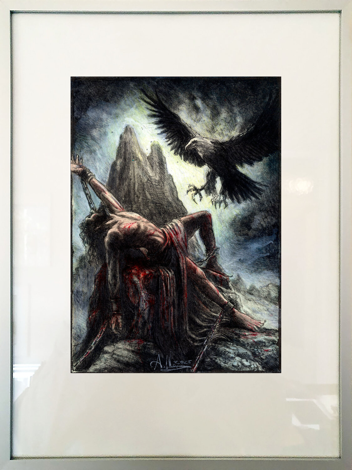 Prometheus – Die Rache des Zeus Andreas Noßmann Drawing for sale