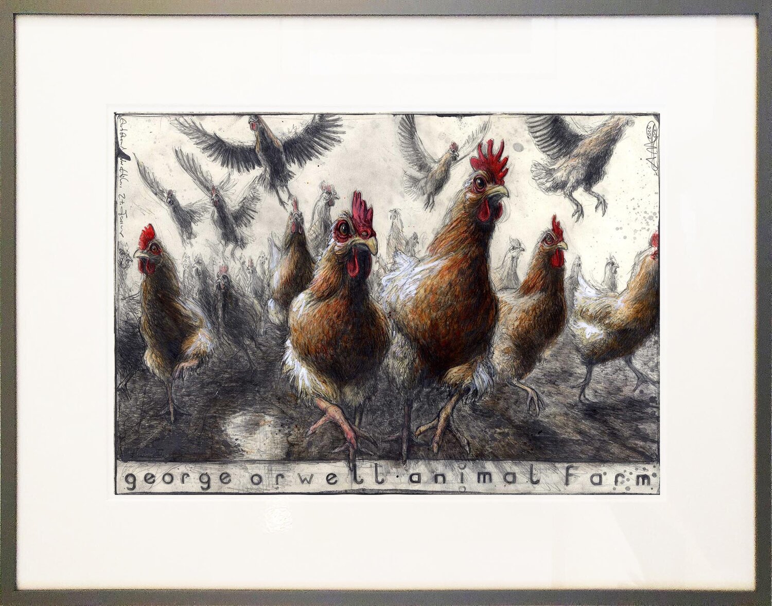 Aufstand der Hühner (2te Fassung) Andreas Noßmann Drawing for sale
