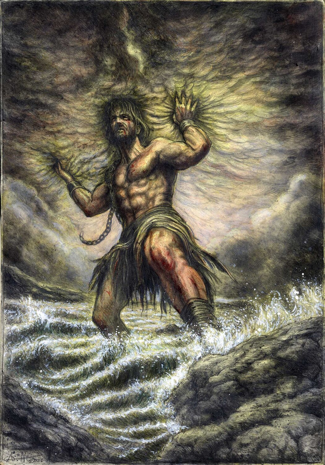 Atlas Andreas Noßmann Drawing for sale