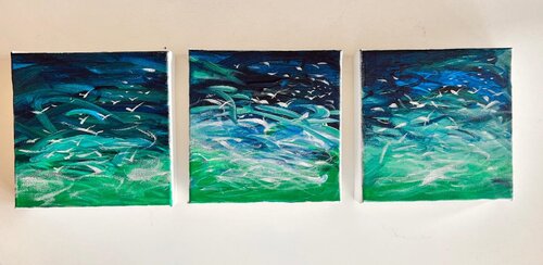 Sea And The Gulls by Shabs Beigh, Painting for Sale on Select