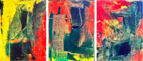 Triptych Jazz by Shabs Beigh, Painting for Sale on Select