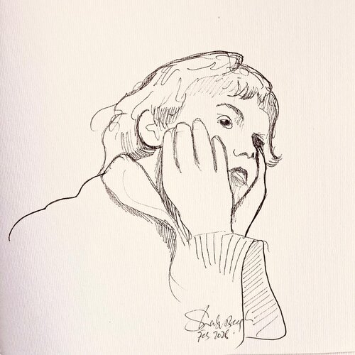 Thoughtful by Shabs Beigh, Drawing for Sale on Select