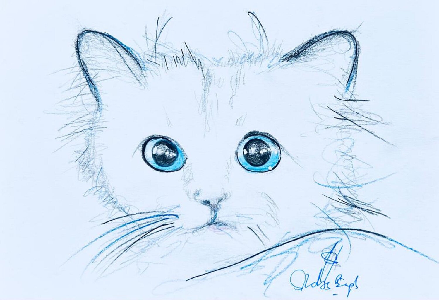 Choupette 2 Shabs Beigh Drawing for sale