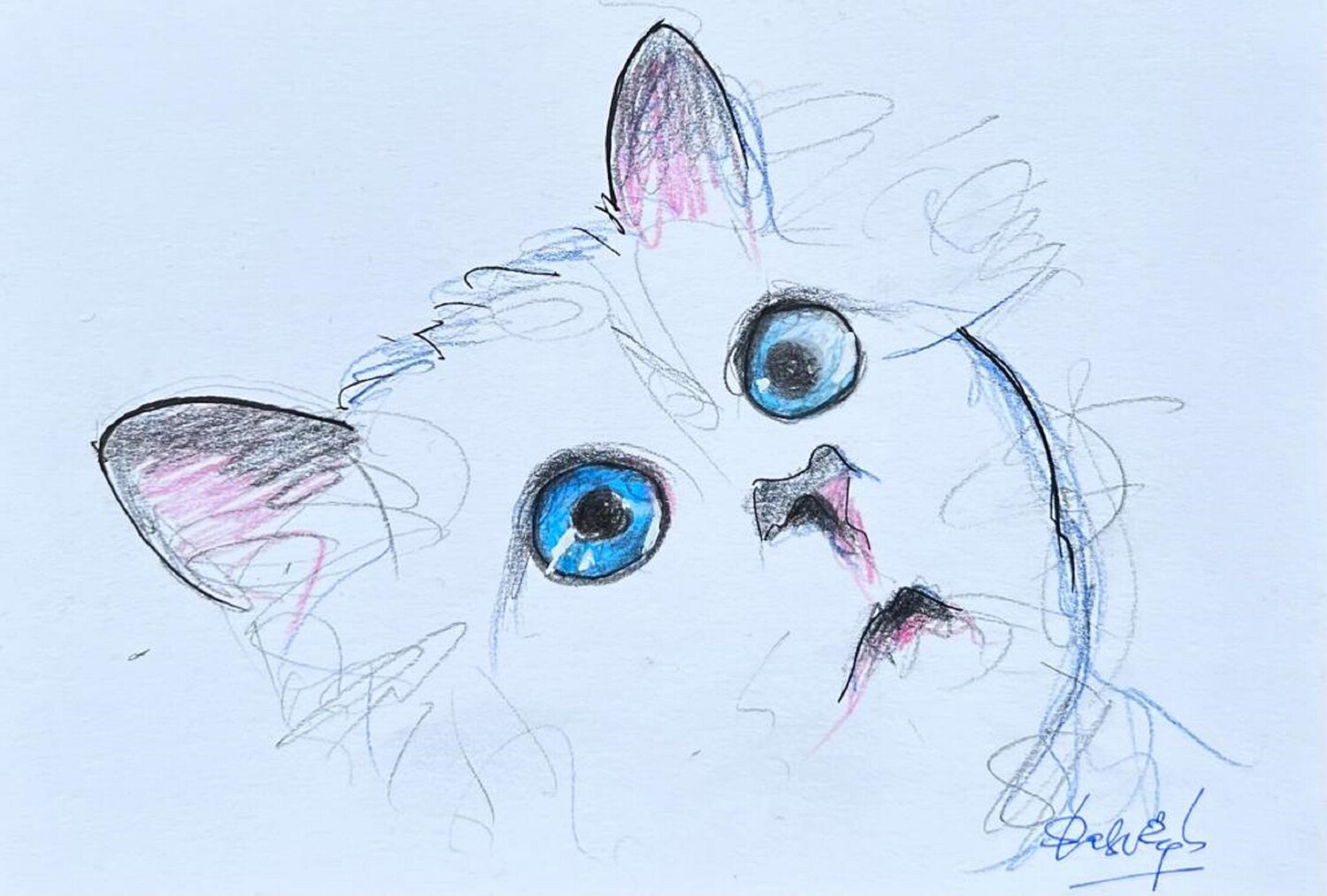 Choupette 3 Shabs Beigh Drawing for sale