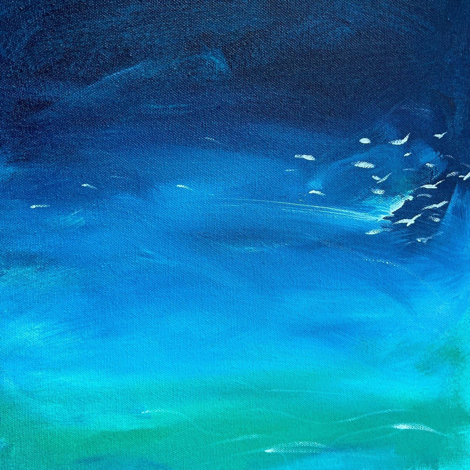 Abstract Seascape With Birds Shabs Beigh Original painting for sale