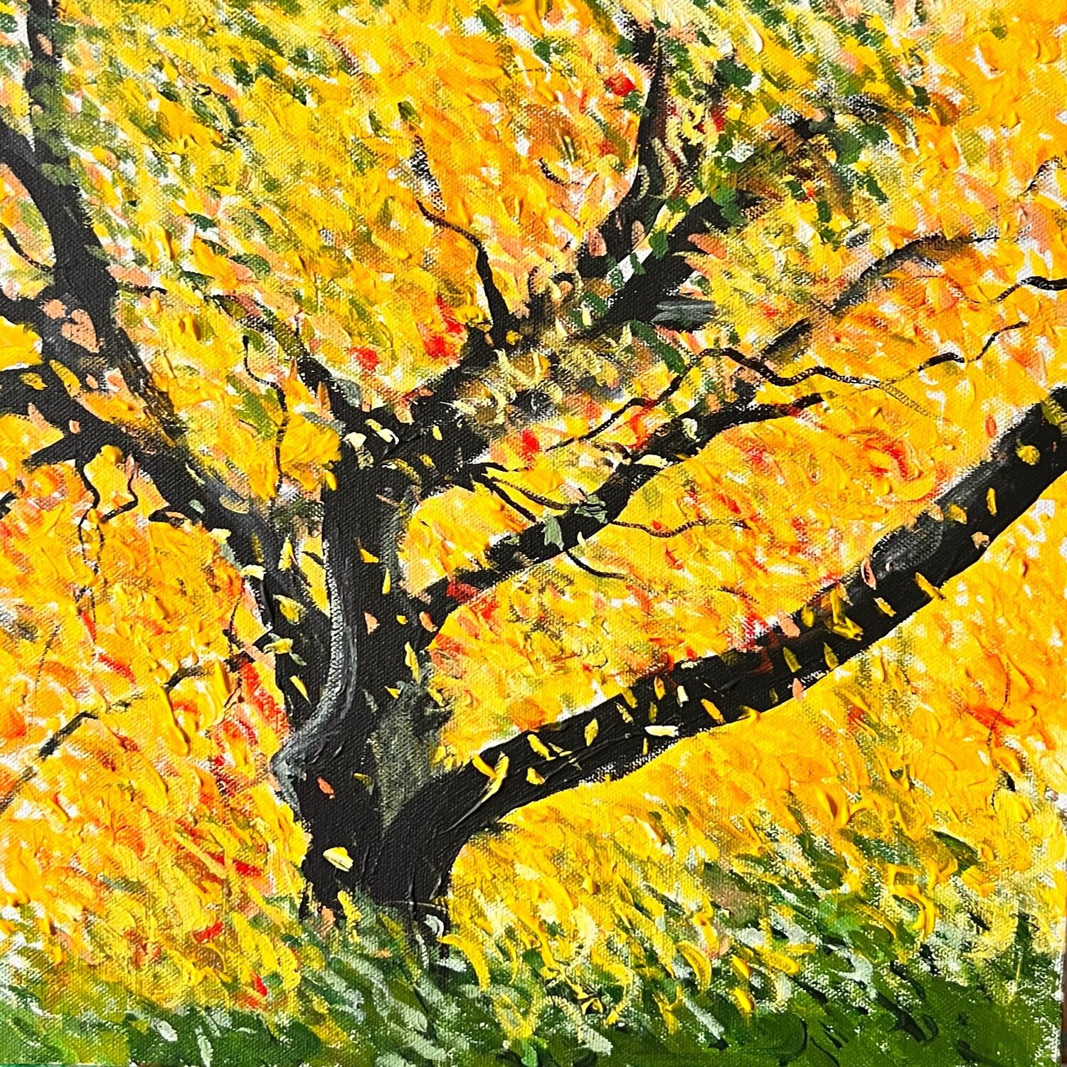 Floating Autumn 3 Shabs Beigh Original painting for sale