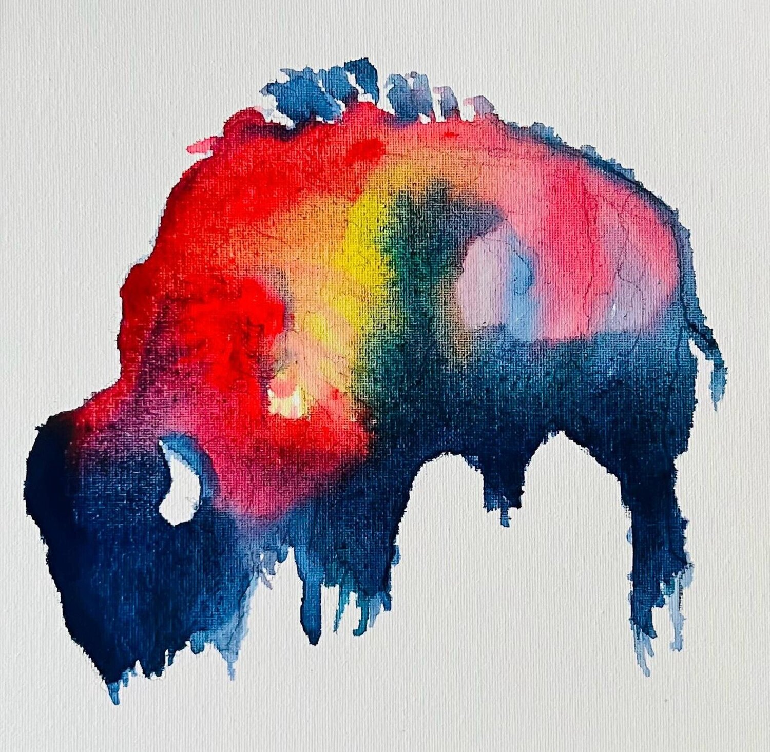 Bison And The Birds Shabs Beigh Drawing for sale