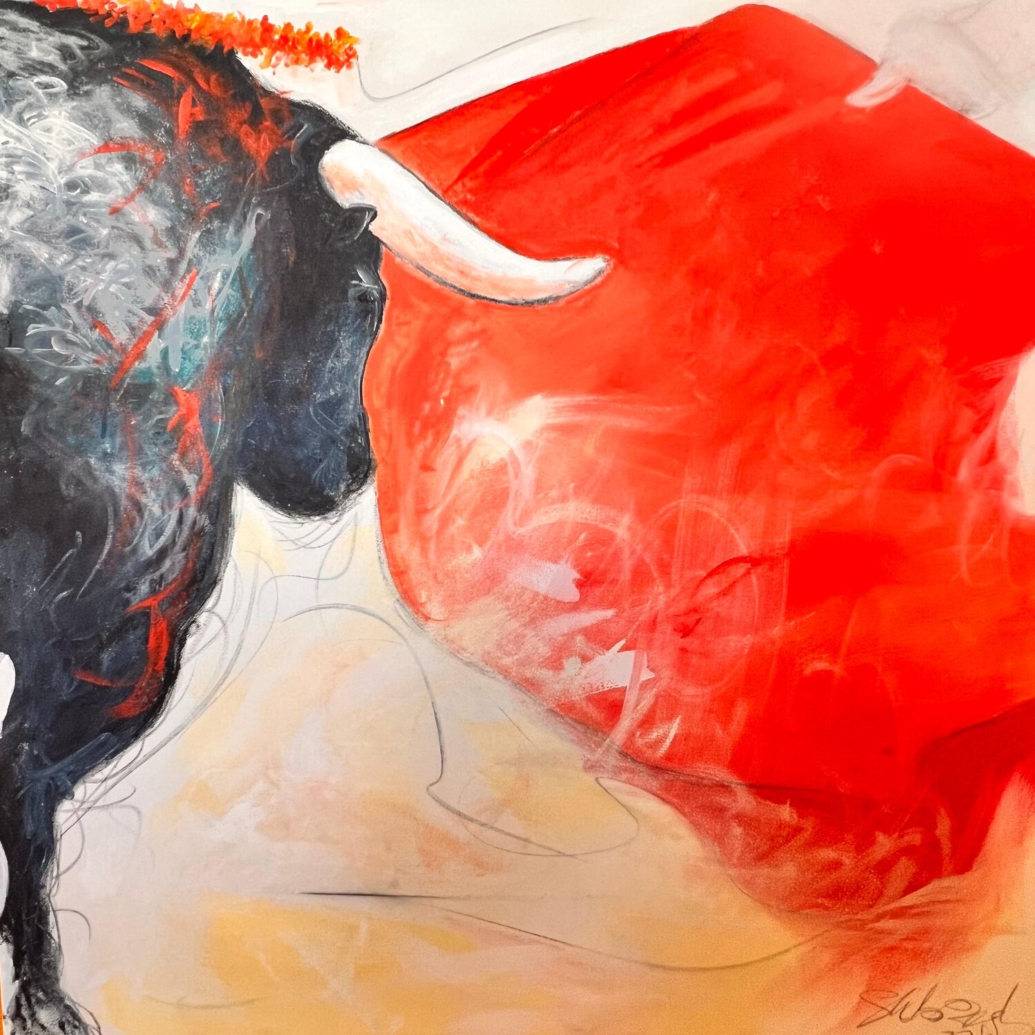 Paso Doble 2 Shabs Beigh Drawing for sale