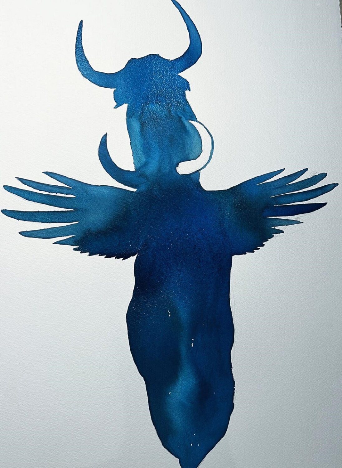 Winged Bull Of Babylon Shabs Beigh Drawing for sale