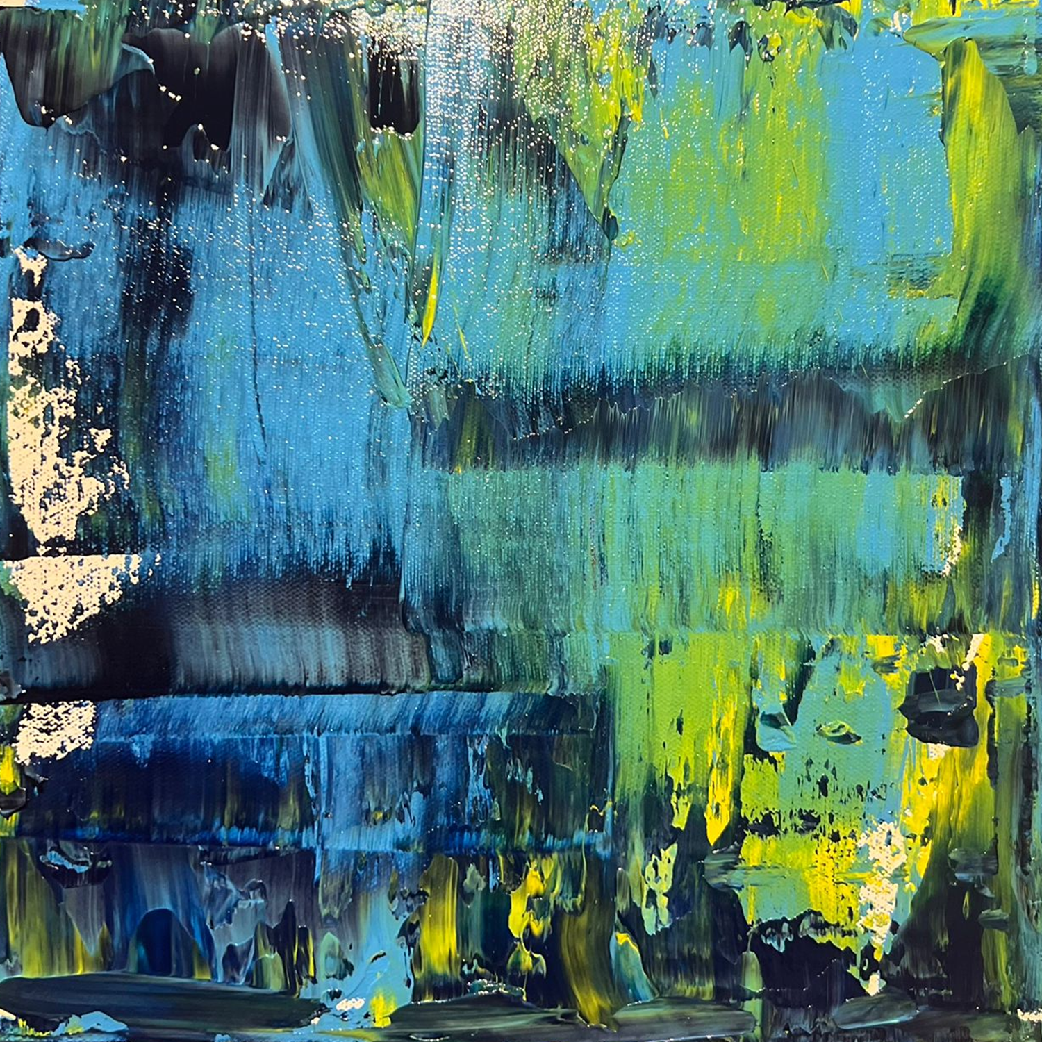 Shades Of Blue Shabs Beigh Original painting for sale