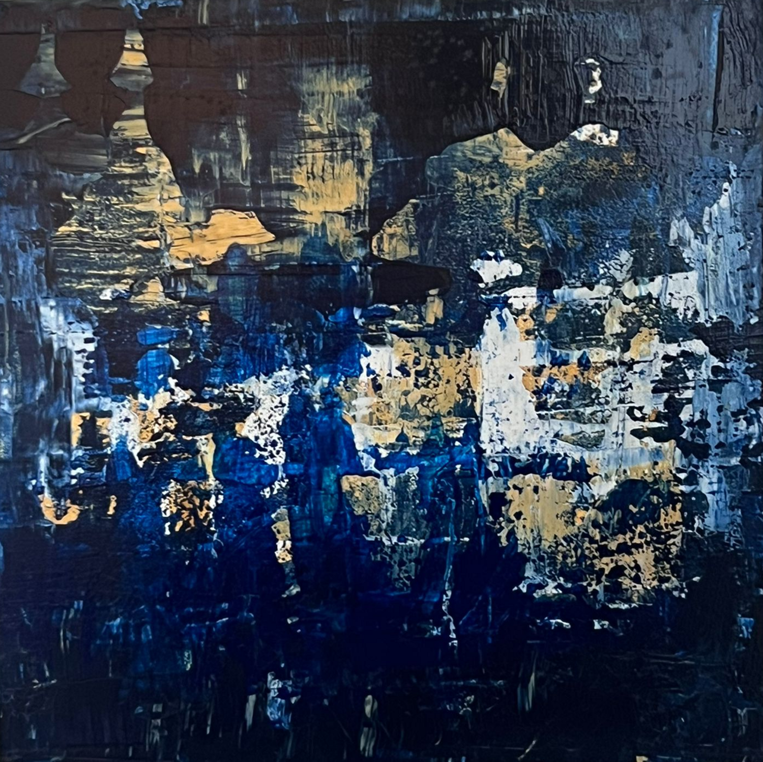 Shades Of Blue 2 Shabs Beigh Original painting for sale
