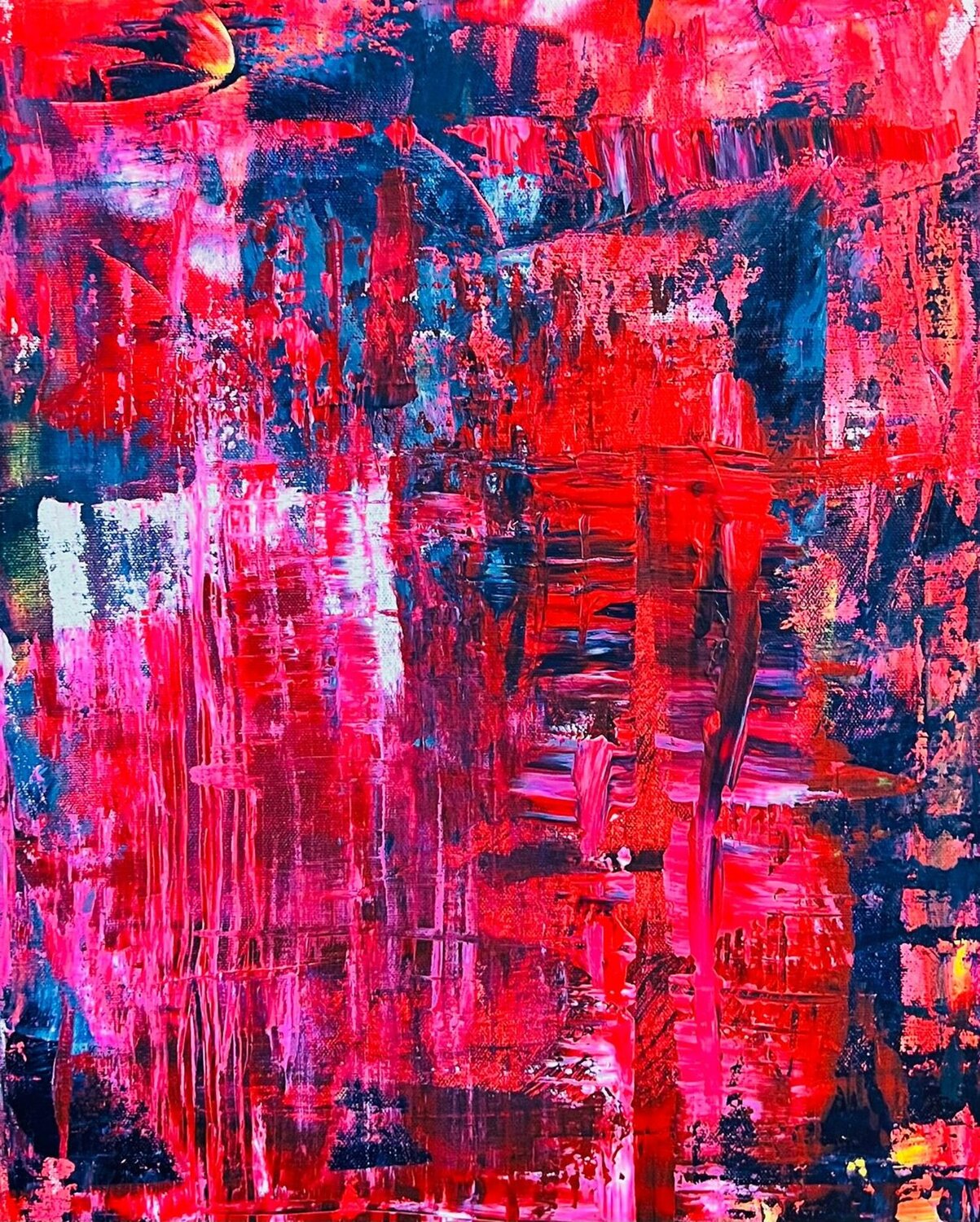 Pink & Blue Shabs Beigh Original painting for sale