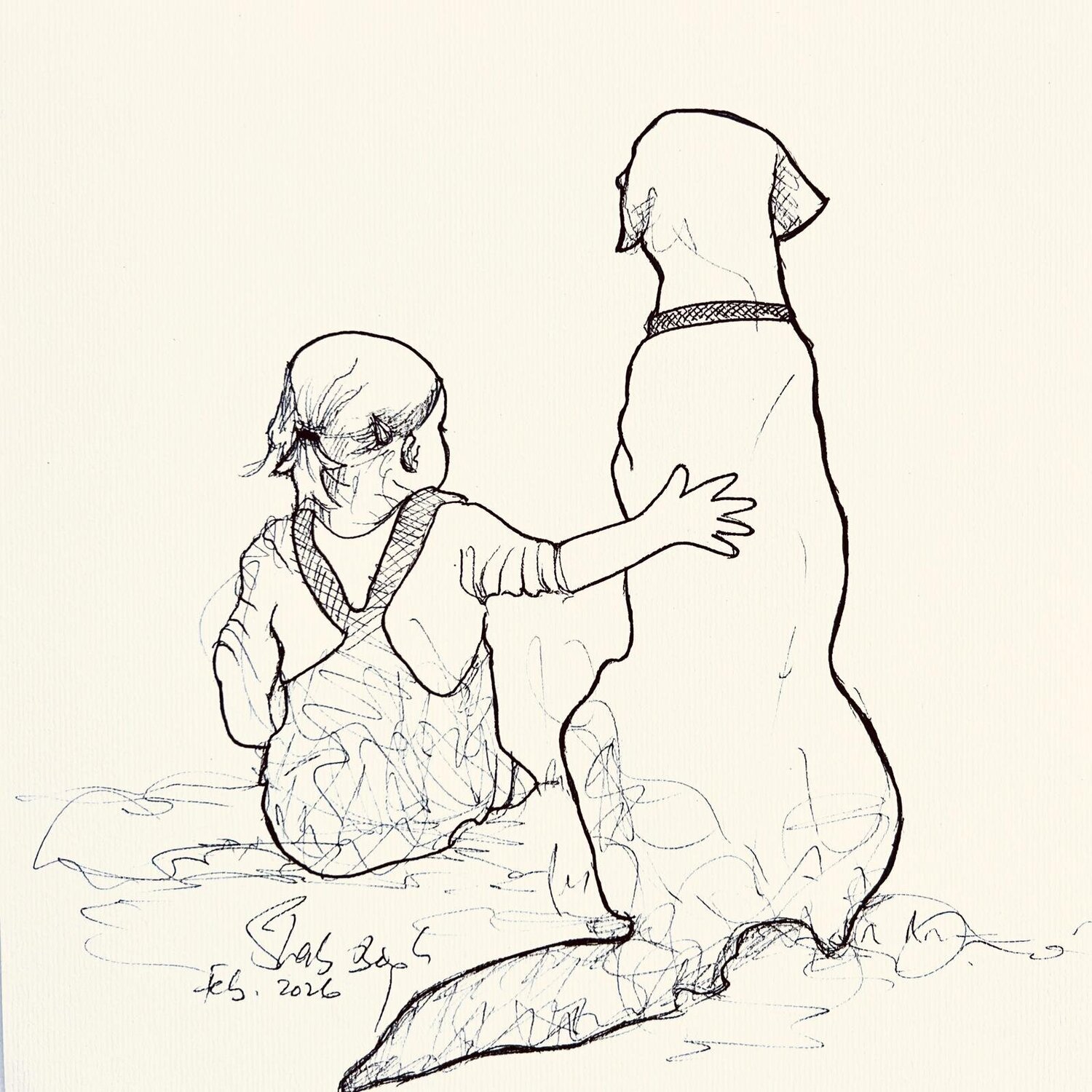 England Shabs Beigh Drawing for sale