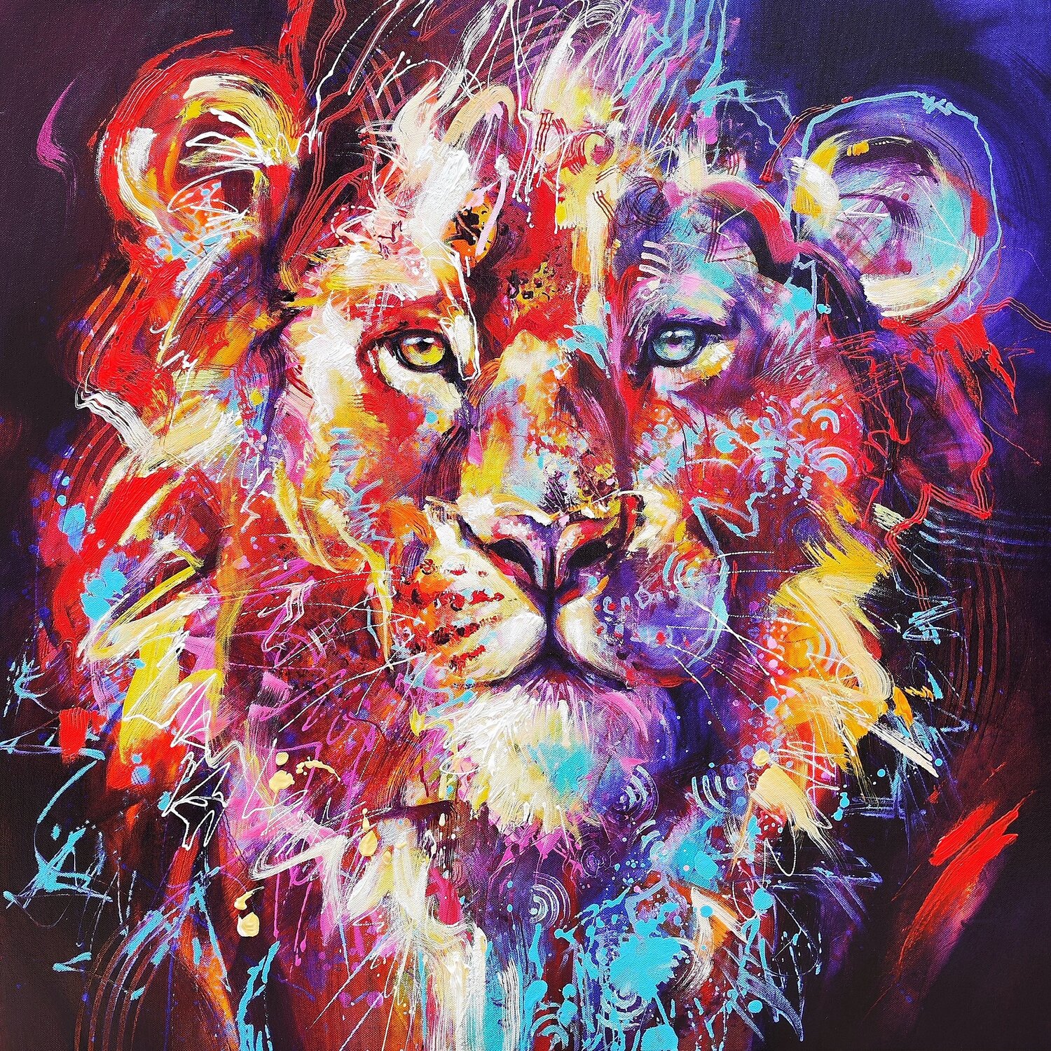Lion Anna Cher Original painting for sale