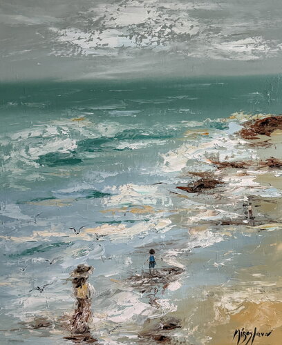Lucky day on the beach by Miroslava Lipovec Friedman, Painting for Sale on Select